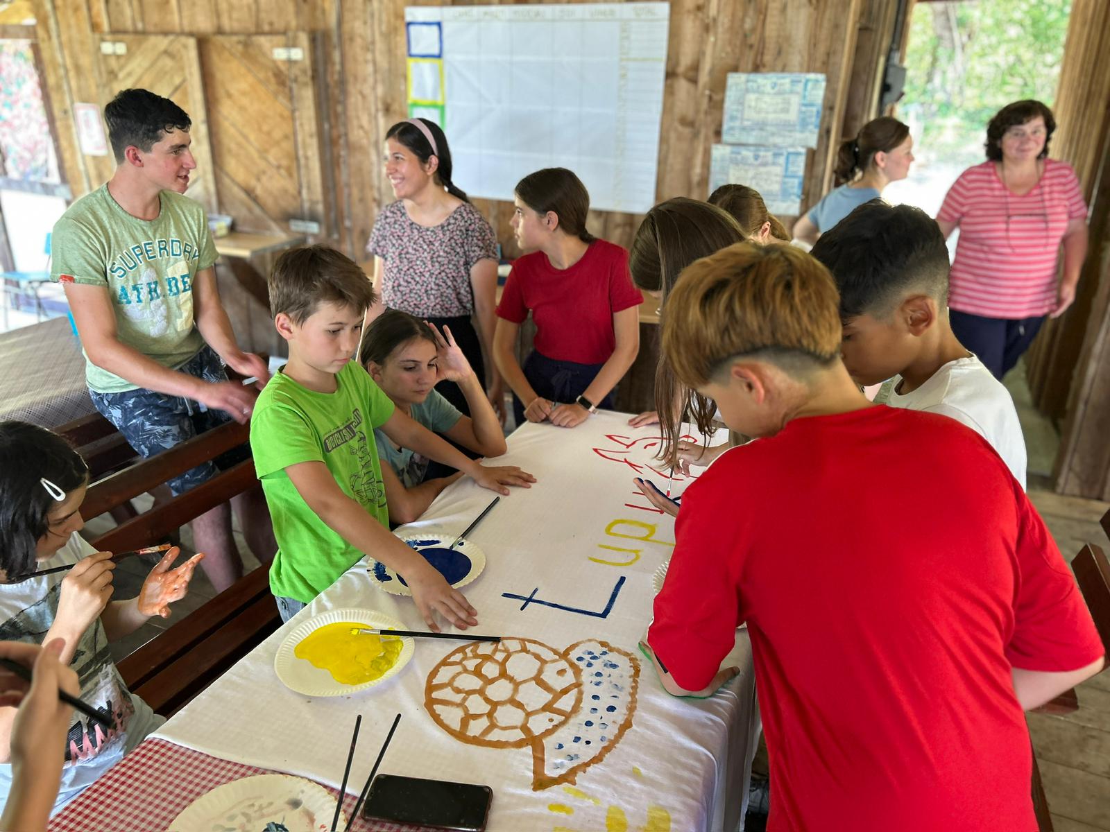 Volunteers with the community